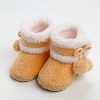 Chaussons pour bébé fille de couleur brune