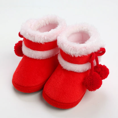 Chaussons pour bébé fille de couleur rouge